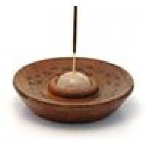 Piattello in legno e pietra per sticks e coni di incenso